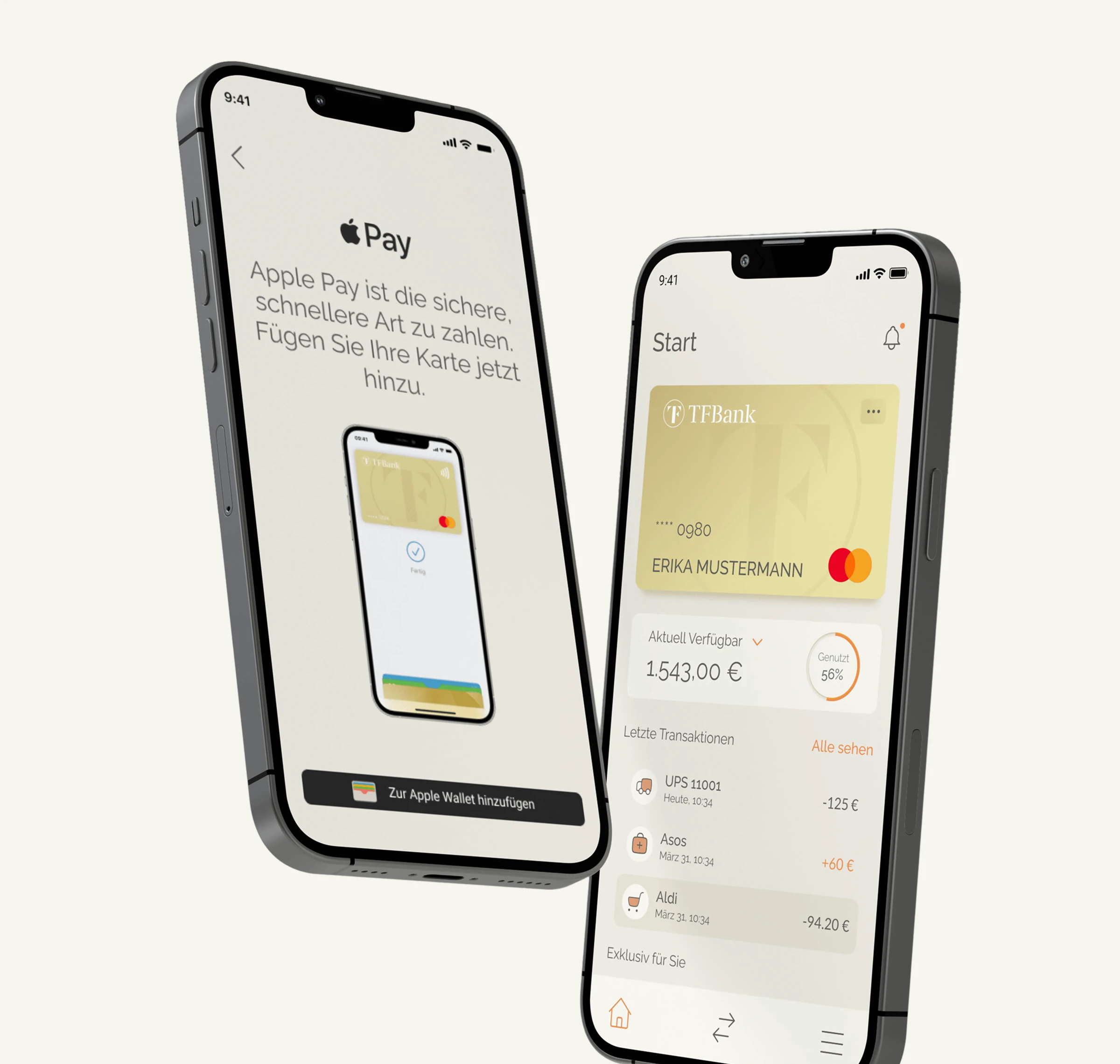Transparent float app and apple pay tf